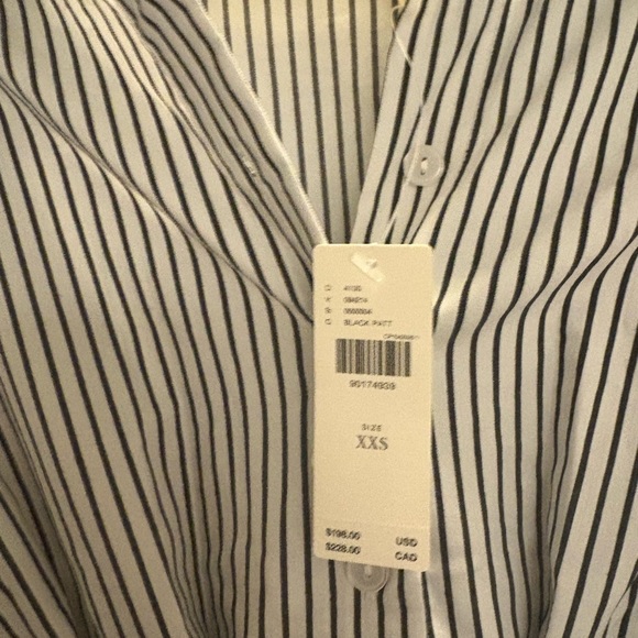 Anthropologie The Tobie Shirt Dress by Exquise XXS Black & White Stripe NWT - Picture 5 of 6